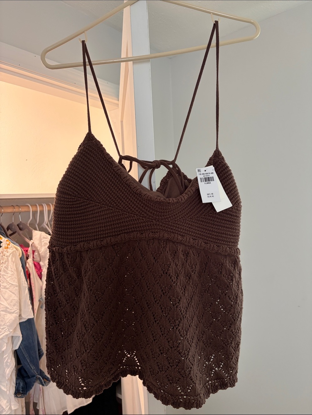 Abercrombie & Fitch Chocolate Brown Crochet-Trim Camisole